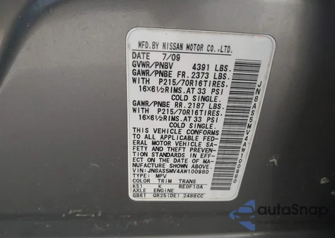 2010 Nissan Rogue S from USA, damaged, VIN JN8AS5MV4AW100980